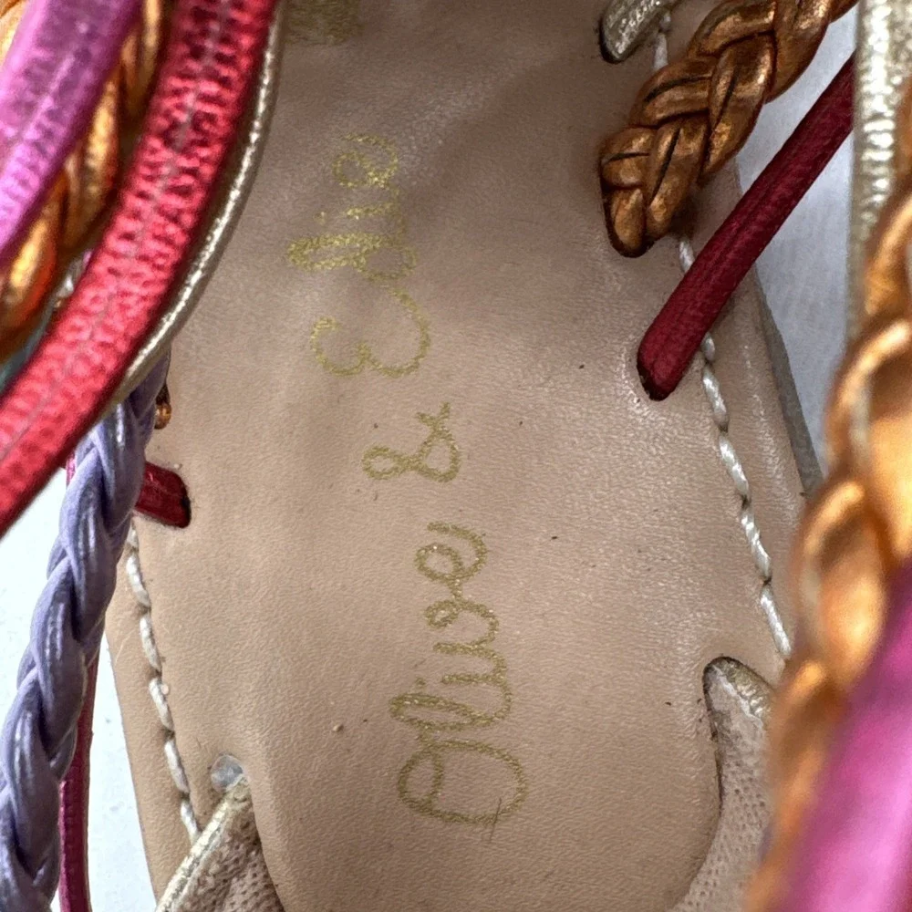 Olive & Edie Multi  Color Sandal Metallic 6M Zip Back Ankle